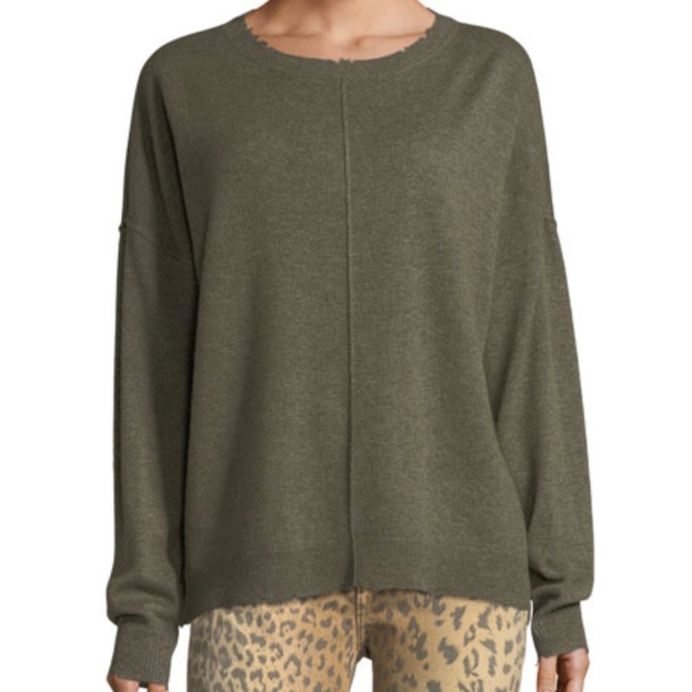 NWOT Current Elliot cashmere blend distressed sweater